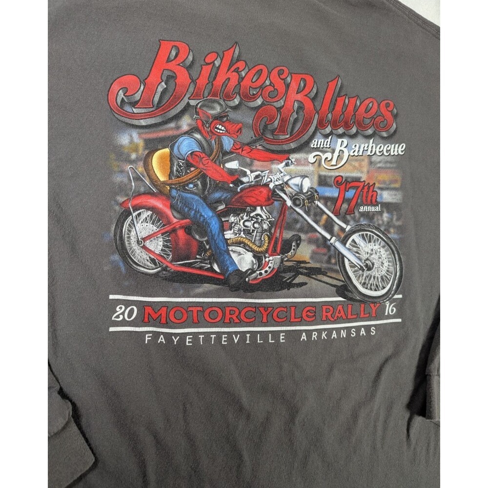 2016 Bikes Blues BBQ 17th Annual Fayetteville AR Mens XL Long Sleeve READ
